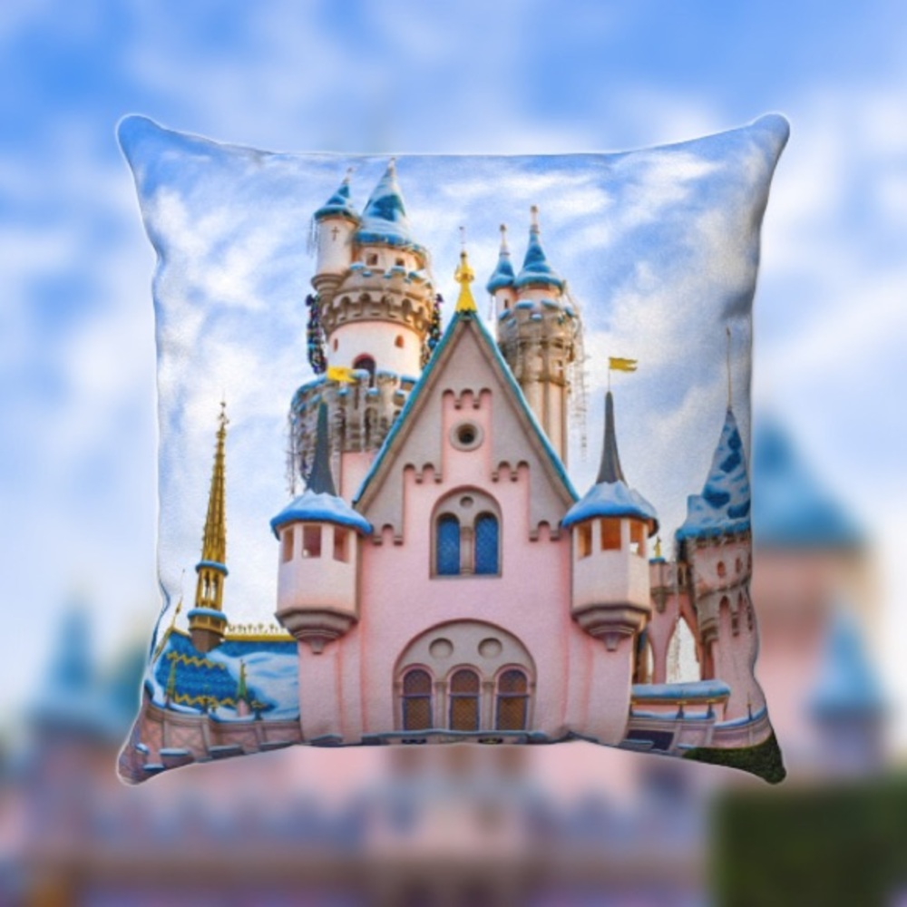 Disneyland Castle during Christmas / Holiday Pillow Cover
